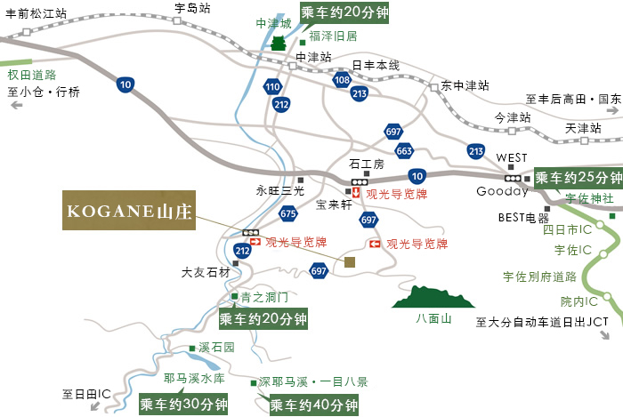 KOGANE山庄周边观光导览